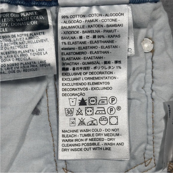 Levi's 501 Denim Shorts Women's 24 Blue Mid-Rise Hem Button-Fly Distressed - Picture 9 of 14